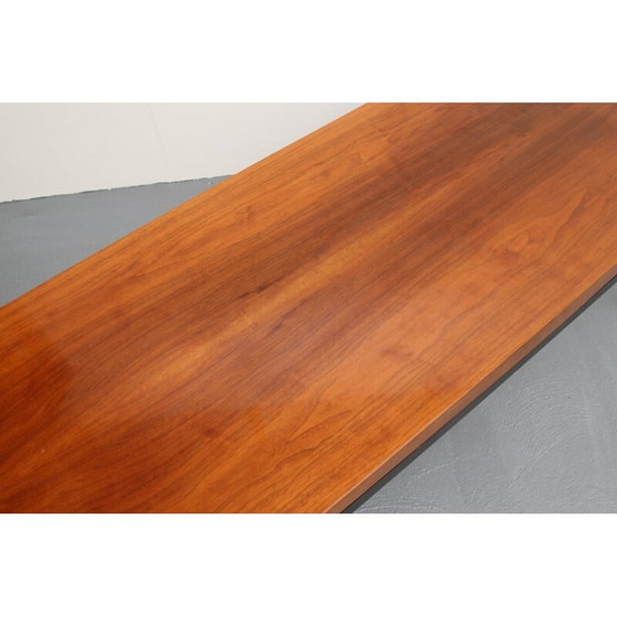 Image 1 of Vintage walnoot en metalen salontafel, Duitsland 1960