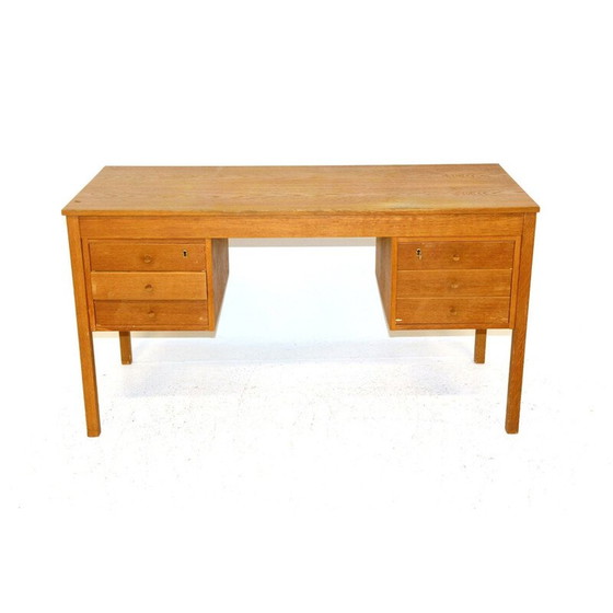 Image 1 of Vintage eikenhouten bureau, Zweden 1960