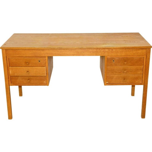 Vintage eikenhouten bureau, Zweden 1960