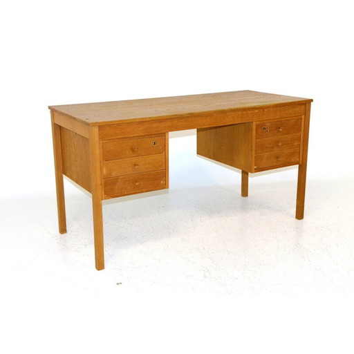 Vintage eikenhouten bureau, Zweden 1960