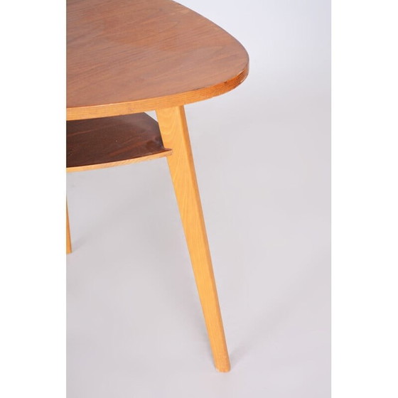 Image 1 of Mid century bijzettafel van beuken- en eikenhout, 1950