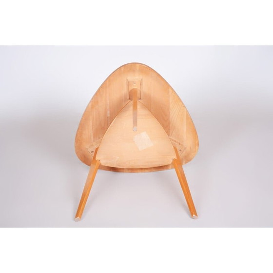 Image 1 of Mid century bijzettafel van beuken- en eikenhout, 1950