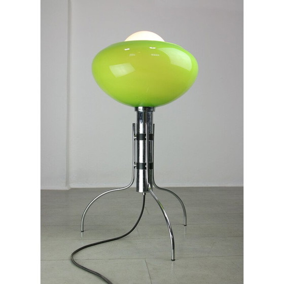 Image 1 of Mid Century Italiaanse groene glazen vloerlamp