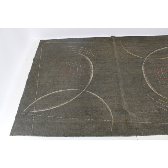 Image 1 of Vintage Bauhaus wollen vloerkleed, Tsjecho-Slowakije 1940