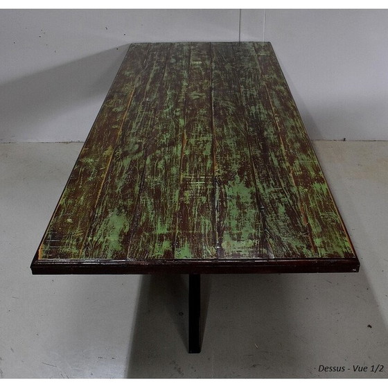 Image 1 of Vintage rechthoekige tafel in gepatineerd mahonie, India