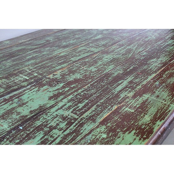 Image 1 of Vintage rechthoekige tafel in gepatineerd mahonie, India