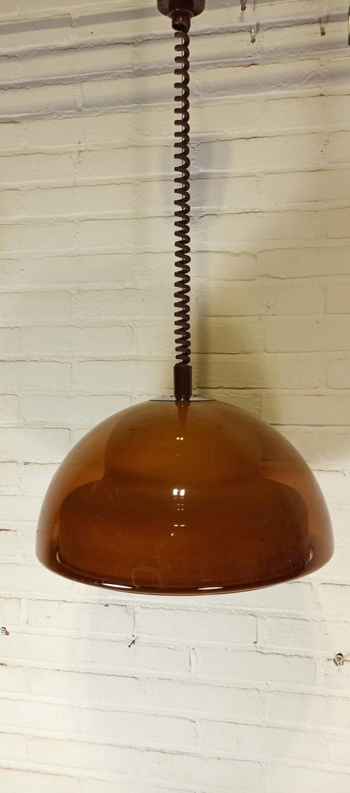 Vintage uittrekbare hanglamp uit het ruimtetijdperk