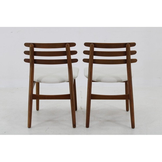 Image 1 of Paar vintage J48 stoelen in eikenhout van Poul M. Volther, Denemarken 1960