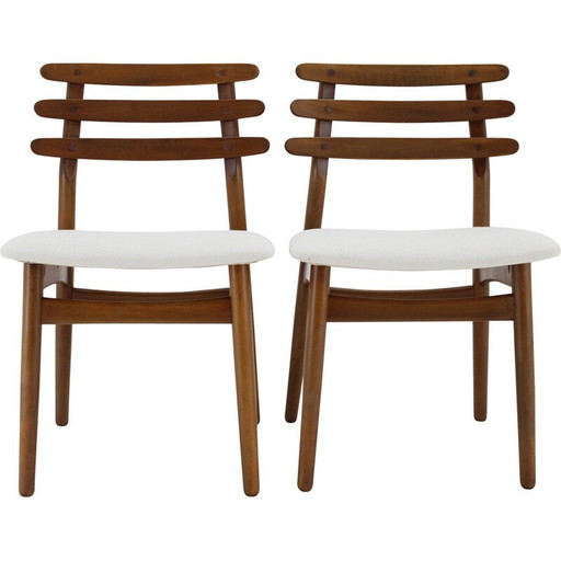 Paar vintage J48 stoelen in eikenhout van Poul M. Volther, Denemarken 1960