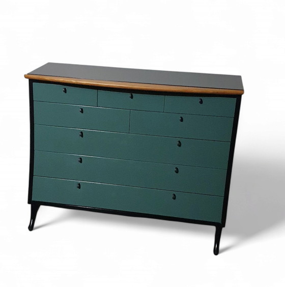 Image 1 of Giorgetti Set 1990 By Umberto Asnago Bed Sidetables / Sidetables / Dressoir Met Laden.