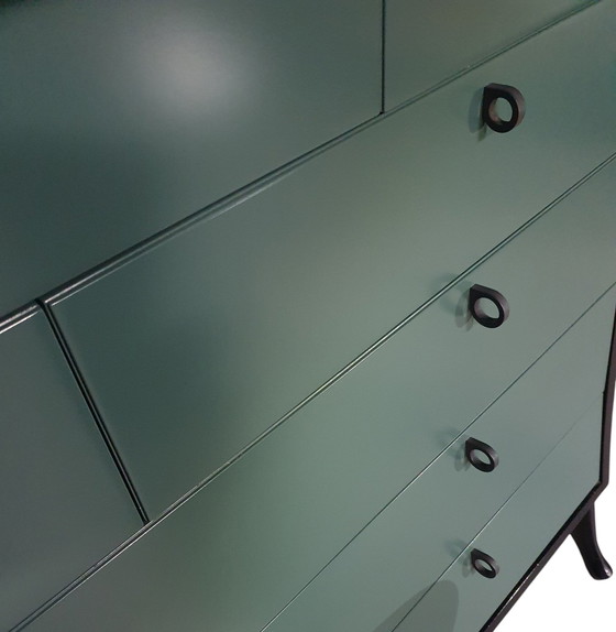 Image 1 of Giorgetti Set 1990 By Umberto Asnago Bed Sidetables / Sidetables / Dressoir Met Laden.