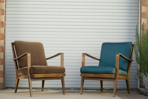 Walter Knoll Antimott Fauteuil Stoel Midcentury 2 stuks.