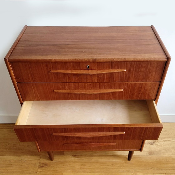 Image 1 of Vintage Mid-Century Deense Ladekast | Teak | 6 Lades | H=109 Cm