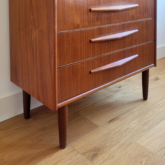 Image 1 of Vintage Mid-Century Deense Ladekast | Teak | 6 Lades | H=109 Cm