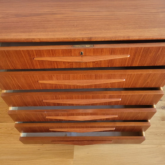 Image 1 of Vintage Mid-Century Deense Ladekast | Teak | 6 Lades | H=109 Cm