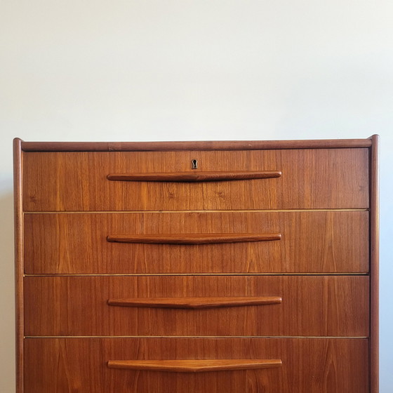 Image 1 of Vintage Mid-Century Deense Ladekast | Teak | 6 Lades | H=109 Cm