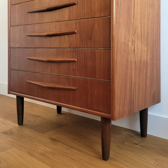 Image 1 of Vintage Mid-Century Deense Ladekast | Teak | 6 Lades | H=109 Cm