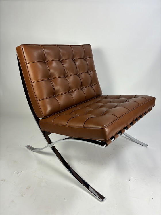 Image 1 of Knoll Barcelona fauteuil Mies van der Rohe, leer cognac, nieuw