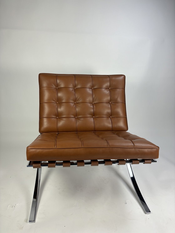 Image 1 of Knoll Barcelona fauteuil Mies van der Rohe, leer cognac, nieuw