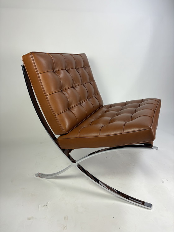 Image 1 of Knoll Barcelona fauteuil Mies van der Rohe, leer cognac, nieuw