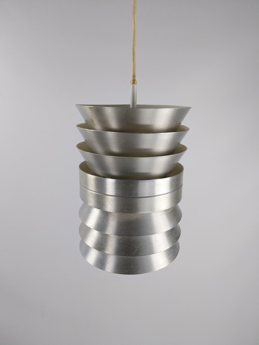 1 X Doria Leuchten 1960'S Schalenlamp Aluminium 