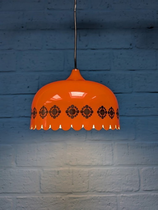 Vintage Oranje Hanglamp, Jaren '60, Deens Design Van Fog & Mørup