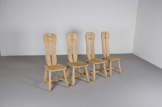 Image 1 of 4x Brutalistische stoelen van De Puyt