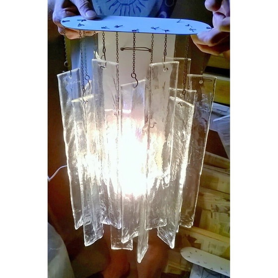 Image 1 of Paar vintage Murano glazen wandlampen door Carlo Nason voor Mazzega, 1970