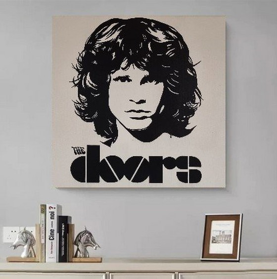 Image 1 of Frances Eckhardt - Schilderij The Doors Jim Morrison 50X50 Cm