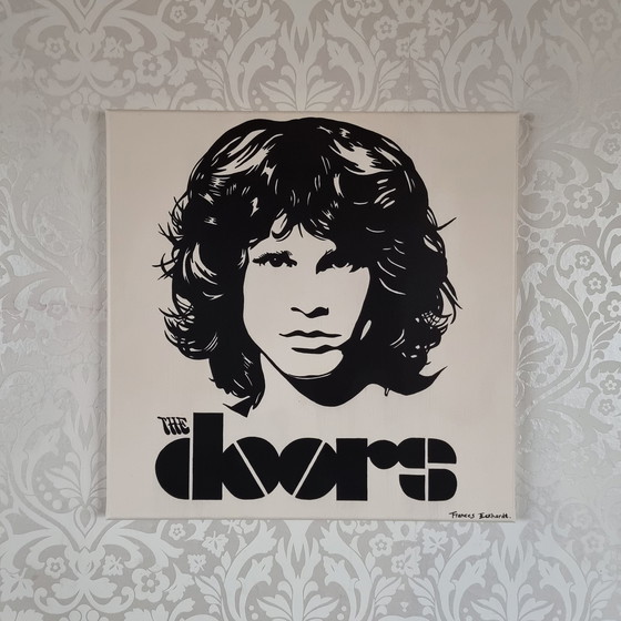 Image 1 of Frances Eckhardt - Schilderij The Doors Jim Morrison 50X50 Cm