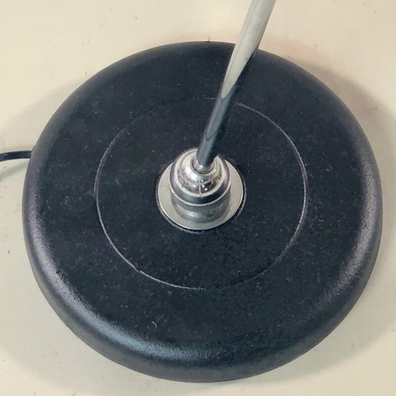 Image 1 of Vintage witte vloerlamp met blauwe kap, 1960