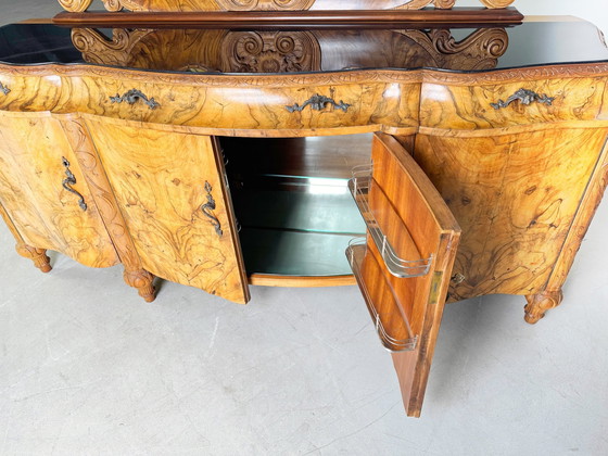 Image 1 of Italiaans dressoir laat barok rococo dressoir Mobili Cantù notenhout 1920