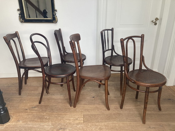 Image 1 of 6x Thonet + Vintage stoelen