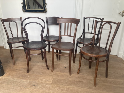 6x Thonet + Vintage stoelen