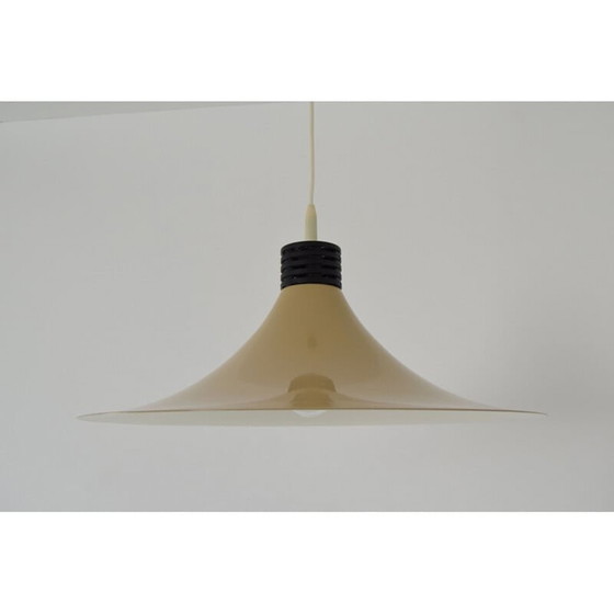 Image 1 of Bruin gelakte metalen hanglamp, Duitsland 1980