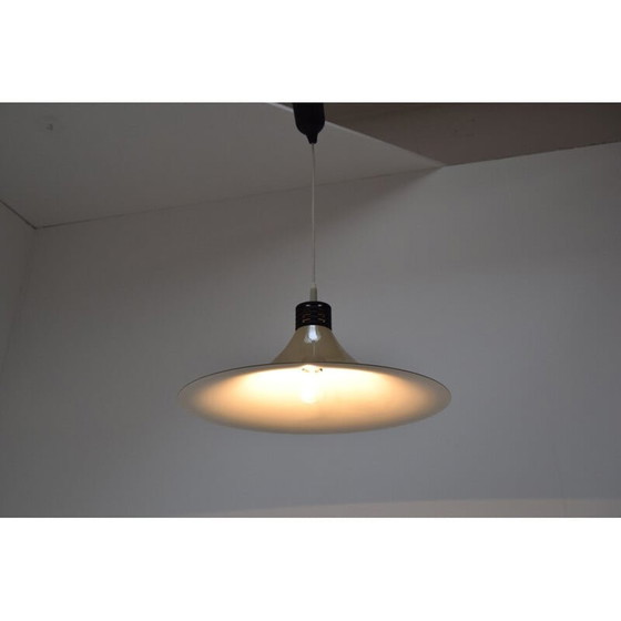 Image 1 of Bruin gelakte metalen hanglamp, Duitsland 1980