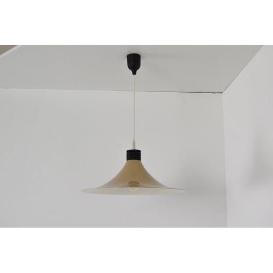 Image 1 of Bruin gelakte metalen hanglamp, Duitsland 1980