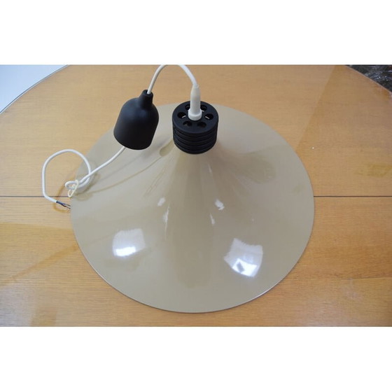 Image 1 of Bruin gelakte metalen hanglamp, Duitsland 1980