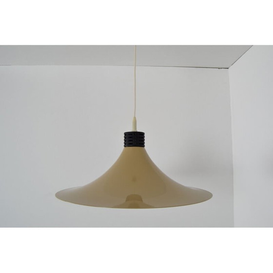 Image 1 of Bruin gelakte metalen hanglamp, Duitsland 1980