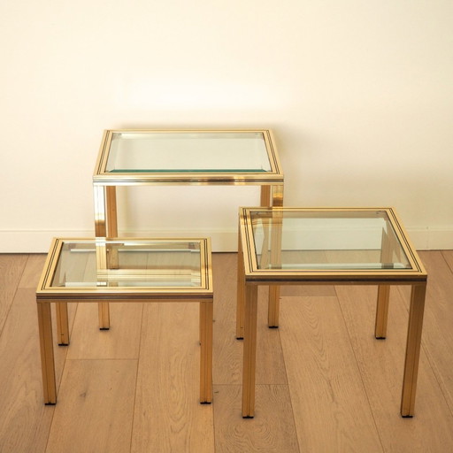 1970S Pierre Vandel Gouden Nesttafel Set Van 3