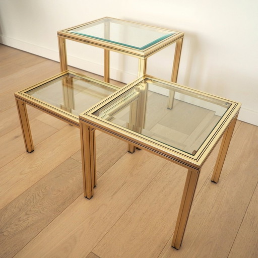 1970S Pierre Vandel Gouden Nesttafel Set Van 3