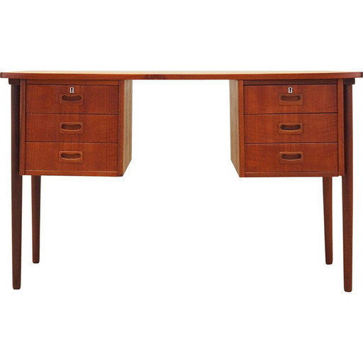 Teakhouten bureau, Deens ontwerp, jaren 1970, productie: Denemarken