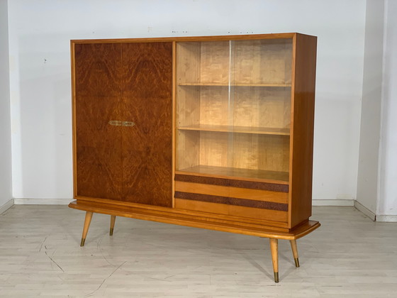 Image 1 of Mid Century hoge kast woonkamer vintage