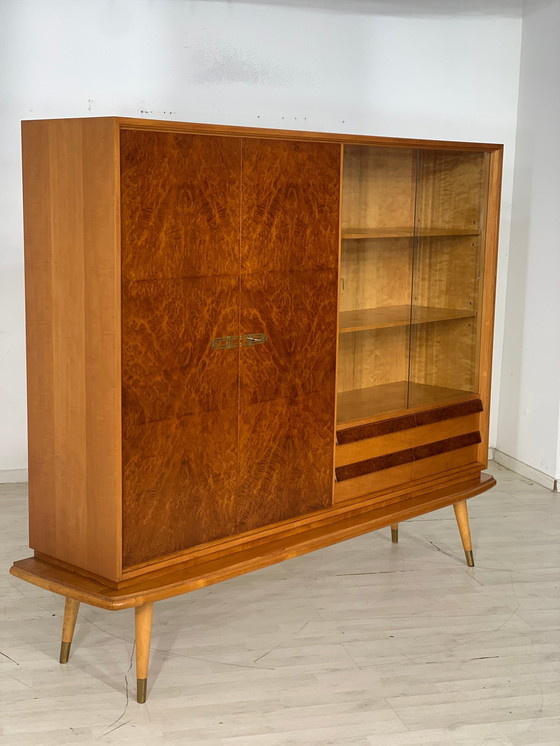 Image 1 of Mid Century hoge kast woonkamer vintage