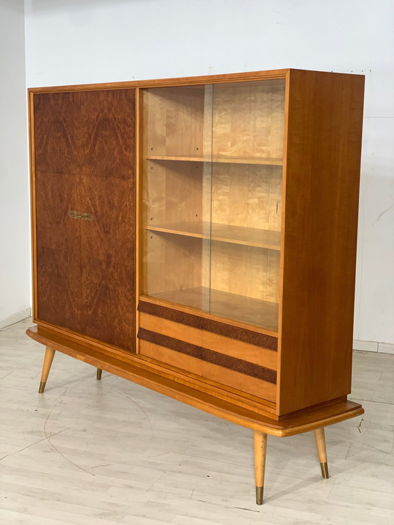 Image 1 of Mid Century hoge kast woonkamer vintage