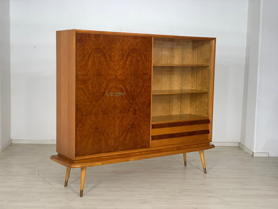 Image 1 of Mid Century hoge kast woonkamer vintage