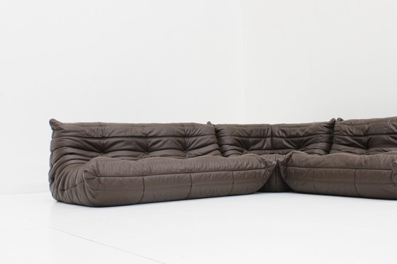 Image 1 of Originele Togo Sofa Set Bruin Leer Ligne Roset 