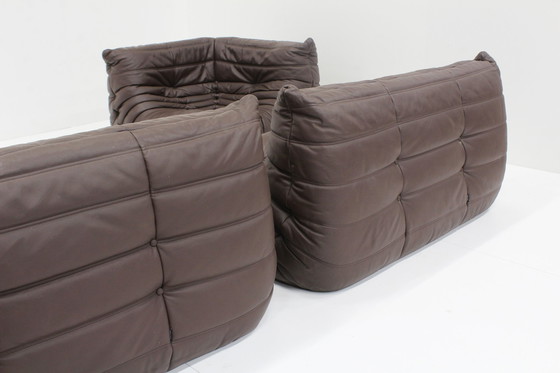 Image 1 of Originele Togo Sofa Set Bruin Leer Ligne Roset 