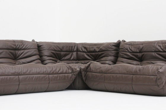 Image 1 of Originele Togo Sofa Set Bruin Leer Ligne Roset 