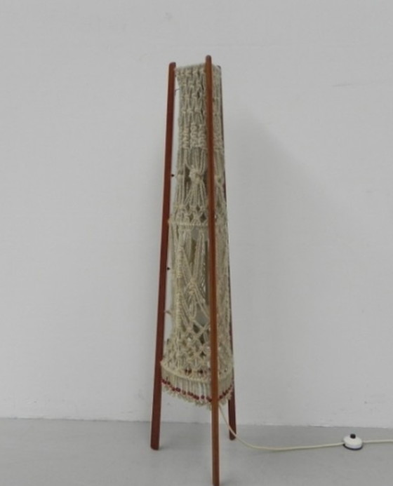 Image 1 of Staande vintage macramé lamp